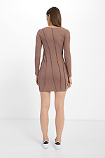 Fitted short ribbed dress with long sleeves Garne 3039682 photo №7