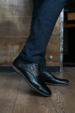 Мужские классические туфли из натуральной кожи черного цвета 8018683 фото №4