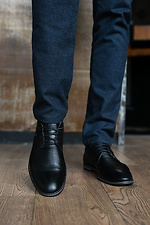 Мужские классические туфли из натуральной кожи черного цвета 8018683 фото №5