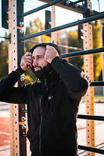Спортивна чорна кофта зіппер з капюшоном Custom Wear 8025683 фото №2