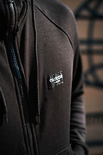 Спортивна чорна кофта зіппер з капюшоном Custom Wear 8025683 фото №6