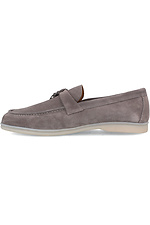Gray suede moccasins for summer with white soles Forester 4101684 photo №3
