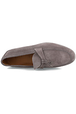 Gray suede moccasins for summer with white soles Forester 4101684 photo №4