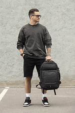 Men's Backpack Carry-on Luggage With Expandable Reflective Classic USB Black Without 8049684 photo №2