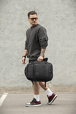 Men's Backpack Carry-on Luggage With Expandable Reflective Classic USB Black Without 8049684 photo №7