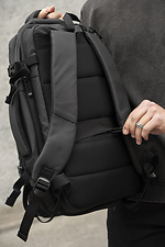 Men's Backpack Carry-on Luggage With Expandable Reflective Classic USB Black Without 8049684 photo №10