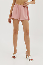 Широкие пижамные шорты из габардина розового цвета Garne 3038685 фото №1