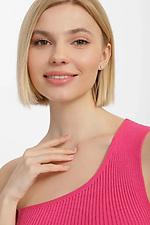 Women's stylish one-shoulder T-shirt in raspberry color  4038686 photo №4
