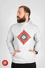 Gray brushed cotton padded hoodie with print Custom Wear 8025686 photo №2