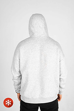 Grauer gefütterter Hoodie aus gebürsteter Baumwolle mit Aufdruck Custom Wear 8025686 Foto №6