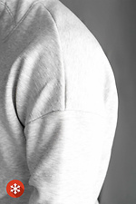 Gray brushed cotton padded hoodie with print Custom Wear 8025686 photo №7