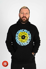 Чорне утеплене худи з начосом та принтом Custom Wear 8025687 фото №1