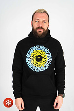 Чорне утеплене худи з начосом та принтом Custom Wear 8025687 фото №5