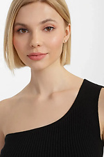 Women's stylish one-shoulder T-shirt in black color  4038688 photo №4