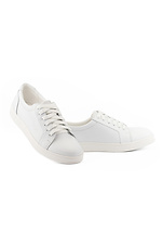 White women's sneakers made of genuine leather  8018688 photo №7