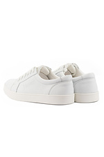 White women's sneakers made of genuine leather  8018688 photo №8