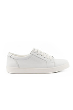 White women's sneakers made of genuine leather  8018688 photo №9