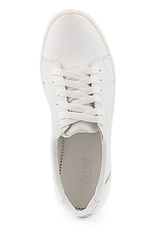 White women's sneakers made of genuine leather  8018688 photo №10