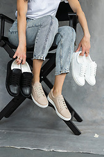 Weiße Damen Sneaker aus echtem Leder  8018688 Foto №16