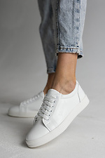 White women's sneakers made of genuine leather  8018688 photo №18