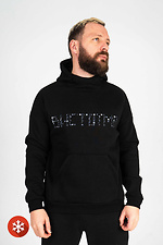 Black printed brushed padded hoodie Custom Wear 8025688 photo №1