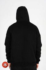 Черное утепленное худи с начесом и принтом Custom Wear 8025688 фото №5