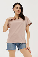 Жіноча бавовняна футболка з короткими рукавами та широким вирізом горловини. Garne 3038689 фото №1