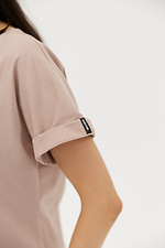 Женская хлопковая футболка с короткими рукавами и широким вырезом горловины Garne 3038689 фото №6