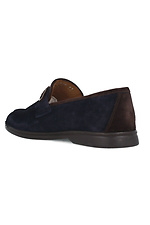 Blue summer loafers in nubuck and suede Forester 4101689 photo №4