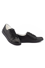Black women's sneakers made of genuine leather  8018689 photo №6