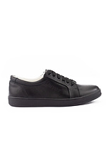 Black women's sneakers made of genuine leather  8018689 photo №7