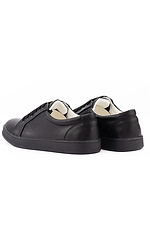 Black women's sneakers made of genuine leather  8018689 photo №9