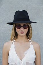 Women's Fedora Hat With Ribbon Black Without 8049689 photo №2