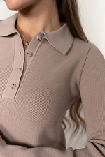 Beiger Damen-Strickpullover mit Kragen Sewel 4038690 Foto №4