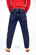 Blaue Unisex-Mom-Jeans mit mittelhohem Bund Custom Wear 8025690 Foto №2