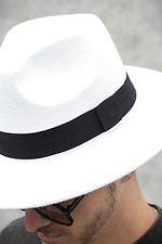 Herren Fedora Hut mit Band Weiß Without 8049690 Foto №5