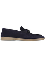 Hollow-out blue nubuck summer moccasins Forester 4101691 photo №2