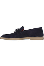 Hollow-out blue nubuck summer moccasins Forester 4101691 photo №3