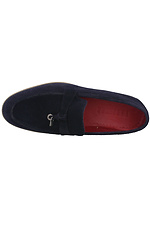 Hollow-out blue nubuck summer moccasins Forester 4101691 photo №4
