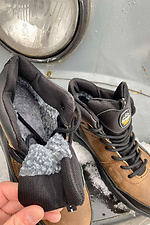 Men's winter sneakers made of brown genuine leather  8019691 photo №3