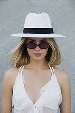 Women's Fedora Hat With Ribbon White Without 8049691 photo №2