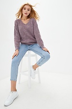 Fioletowy sweter z domieszką wełny  4037692 zdjęcie №2