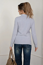 Grauer Damenstrickpullover mit Kragen Sewel 4038692 Foto №2