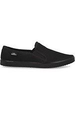 Black fabric slip-on holes in the hole for the summer for men Las Espadrillas 4101693 photo №2