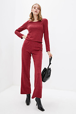 Red trouser suit in soft jersey Garne 3033694 photo №1