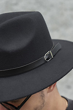 Mens Fedora Hat With Strap Black Without 8049694 photo №5