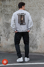 Herren Sweatshirt in Übergröße mit Fleece Aufdruck Century Gray Without 8055694 Foto №2