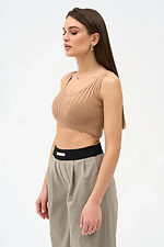 Gestrickter Häkelpullover für Damen in beige  4038695 Foto №2