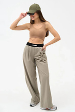Gestrickter Häkelpullover für Damen in beige  4038695 Foto №4