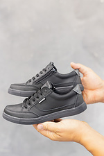 Children's black sneakers made of genuine leather  8018695 photo №1
